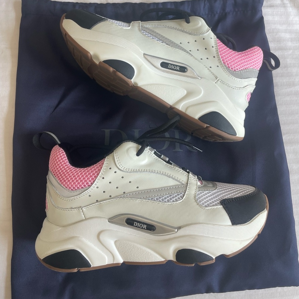 Dior Pink and White Chunky Sneakers